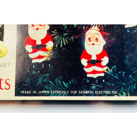 VTG GE Merry Midget 12 Santa Lights Blow Mold TESTED WORK Japan Christmas - Picture 3 of 7